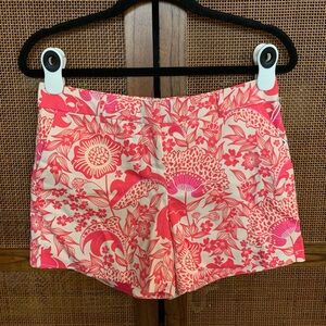 Pink Floral Print Chino Shorts
